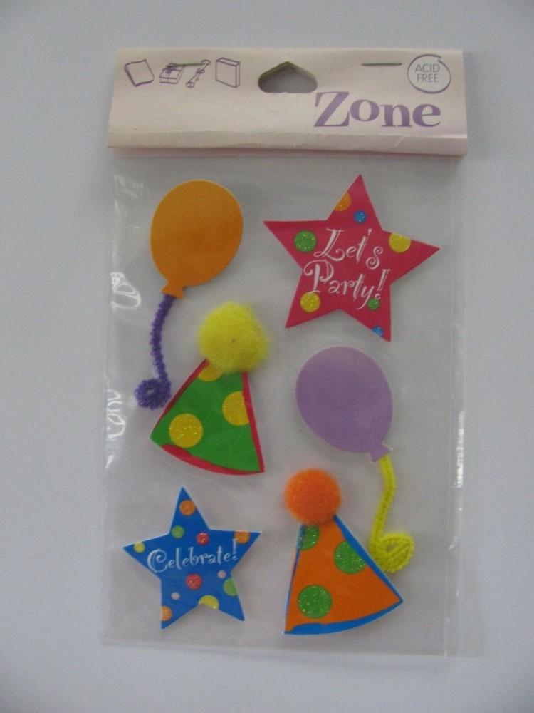 Target BIRTHDAY PARTY Hats & Balloons Dimensional Stickers NIP