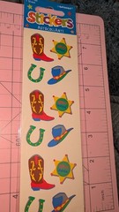 Vintage Stickers Cowboy Boots Deputy Sheriff Hat Horseshoe 1 Sheet New Pack