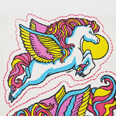 VTG Mark 1 Scratch N Sniff 80s Iron-On Patch Pegasus Mythical Rainbow 1984 Set 2