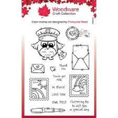 Woodware Craft COLLECTION CLEAR ACRYLIC STAMPS – OWL CHRISTMAS MAIL