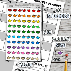 Tea Pot Stickers, Mini Icon Reminder Planner stickers, Journals, Scrapbooks