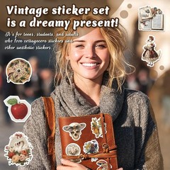 300 Pcs Vintage Stickers, Junk Journal Supplies, Cute Stickers for Journaling Su