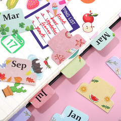 48 Pieces Adhesive Monthly Tabs Planner Stickers, 24 Month Tabs and 24 Blank Tab