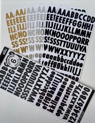 STICKO ALPHABET STICKERS FUTURA VALUE PACK – BLACK/GOLD/SILVER, 18MM – 726 piece