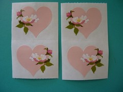 Vintage 1994 Mrs. Grossman’s Stickers WILD ROSE HEARTS (4) Mods 2″x1.75″