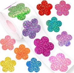 500Pcs Fall Thanksgiving Stickers Roll 1.2In Laser Turkey Waterproof Decals 5 Co