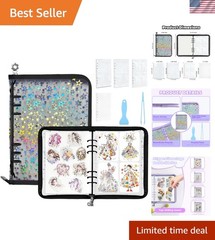 Versatile A5 Clear Sticker Album with Blank Release Paper & Glitter Stars Design