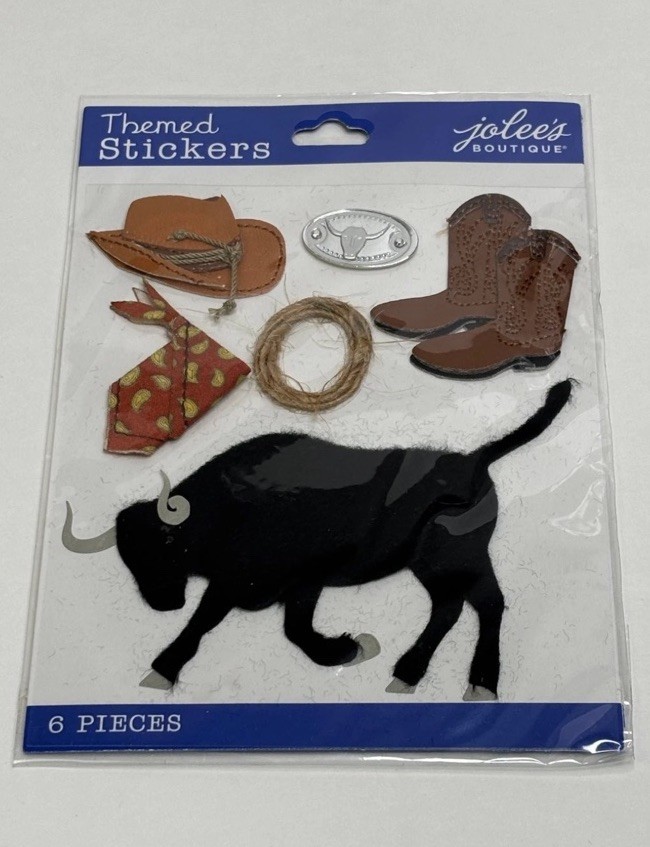 Rare!! Jolee’s Boutique Themed Stickers Rodeo 6 Pcs Western Cowboy