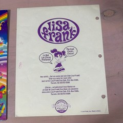 Vintage Lisa Frank Fab Friends Folder 2 Pocket complete jumbo sticker sheet