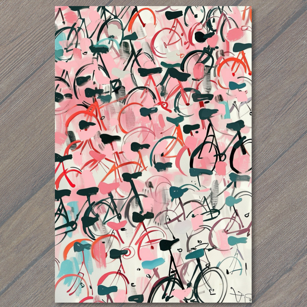 STICKER Bicycle Collage Riding Bikes Funny Cute Strange Wheels Fun Cute Art