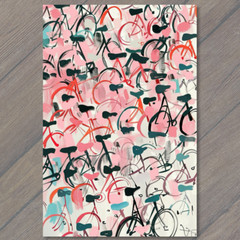 STICKER Bicycle Collage Riding Bikes Funny Cute Strange Wheels Fun Cute Art