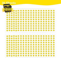1800 PCS Gold Star Stickers, 30 Sheets Holographic Gold Star Sticker for Kids Re