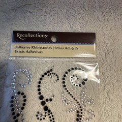 New Recollections Black & Clear Rhinestone Embellishment Stickers 6 Count