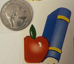 BOOK COLLECTION Stickers(9pc) Reading•School•Teacher Rewards •Apple•Card Making•