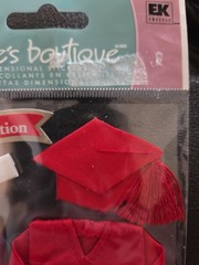 Very RARE Jolees Graduation Cap Gown Red Graduate Grad Diploma Scrapbook Sticker