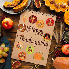 1000 PCS Thanksgiving Turkey Stickers Roll – 8 Designs Self-Adhesive Paper Decal