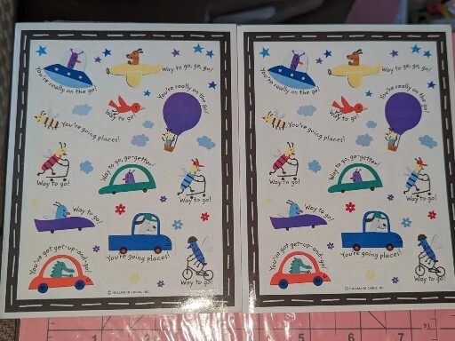 Vintage Hallmark Stickers Bugs dog transportation Rewards Teacher 2 Sheets