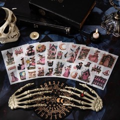20 Sheets Gothic Witch Stickers Journaling Planner Scrapbooking Decorative Craft