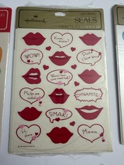 Vintage Hallmark Candy Conversation Hearts Lips Valentines Day Lot – 34 Sheets