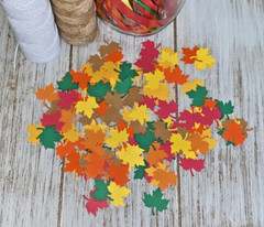 Fall Maple Leaf confetti fall scrapbooking party supplies decorations 1 inch