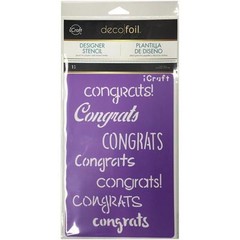 Therm O Web iCraft Deco Foil Stencil ~ CONGRATS ~ 6″ X 9″ NEW