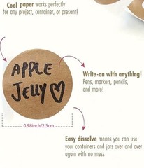 Kraft Label Stickers 1000pcs Round & Heart 2 Rolls Writable Jar Food Labels
