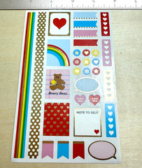 Vintage Mrs Grossman’s Large Sticker Sheet Rainbows Bears Planner Shiny Gold