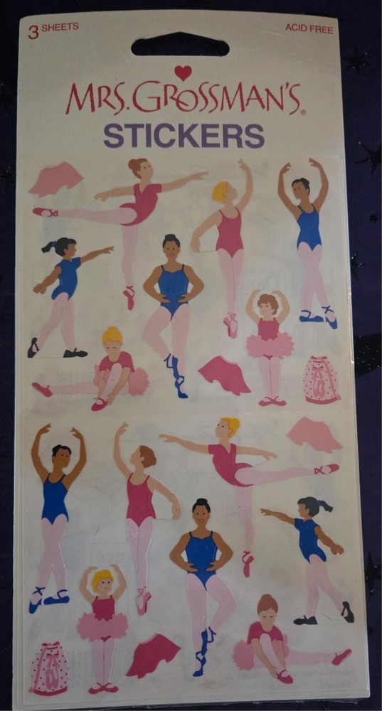 Vintage 2003 Mrs Grossmans Giant Ballet Stickers 3 Sheets Unopened Y2K Dead NOS