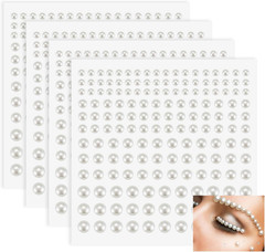 660Pcs Self Adhesive Pearl Stickers Flat Back Pearls for Craft Hair Face Makeup
