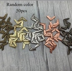 50pcs Electroplated Decorative Metal Book Corner Protectors 5-Colors Iron Plate