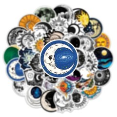 50pcs MOON Phase Stickers, Full Crescent New Moon, Mystery, Witch,Astrology, 203