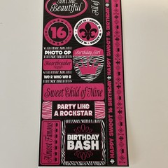 Reminisce Die Cut Sticker Sheet ~ Signature Series – Sweet Sixteen