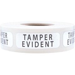 Tamper Evident Labels Small Metallic Silver with Black Ink 0.5 x 1.5 Inch Rec…