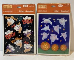 Vintage Halloween Stickers Heartline Hallmark Lot Of 2 Packs 7 Sheets Total NOS