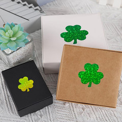 500 Pcs St Patrick’S Day Clover Stickers 1.5 Inch Green Self-Adhesive Decals