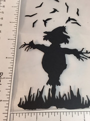 Tim Holtz Halloween Die Cuts * Scarecrow with Crows * Six Sets * Black Cardstock