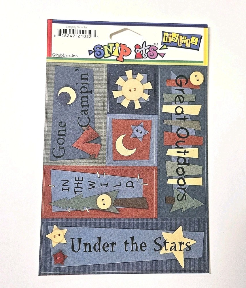 Pebbles Inc Camping Sampler Cardstock Stickers SnipIt Words Titles Quotes