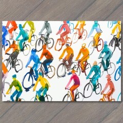 STICKER Bicycle Collage Riding Bikes Funny Cute Strange Wheels Fun Cute Art