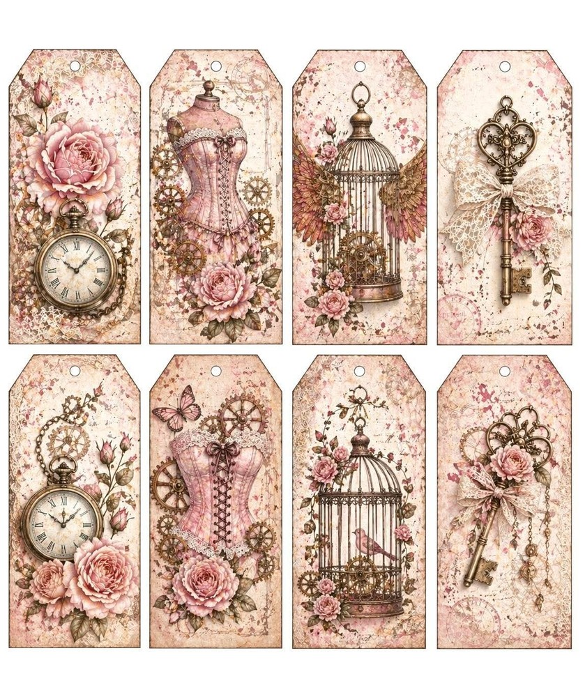 Shabby Steampunk Tags Junk Journal Scrapbook USA