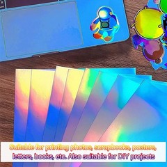 22 Sheets A4 Printable Holographic Sticker Paper Efficient Inkjet For DIY