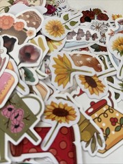10 STICKERS RANDOM FLOWER SUNFLOWER MUSHROOMS KETTLE Rain Boots AFIPA