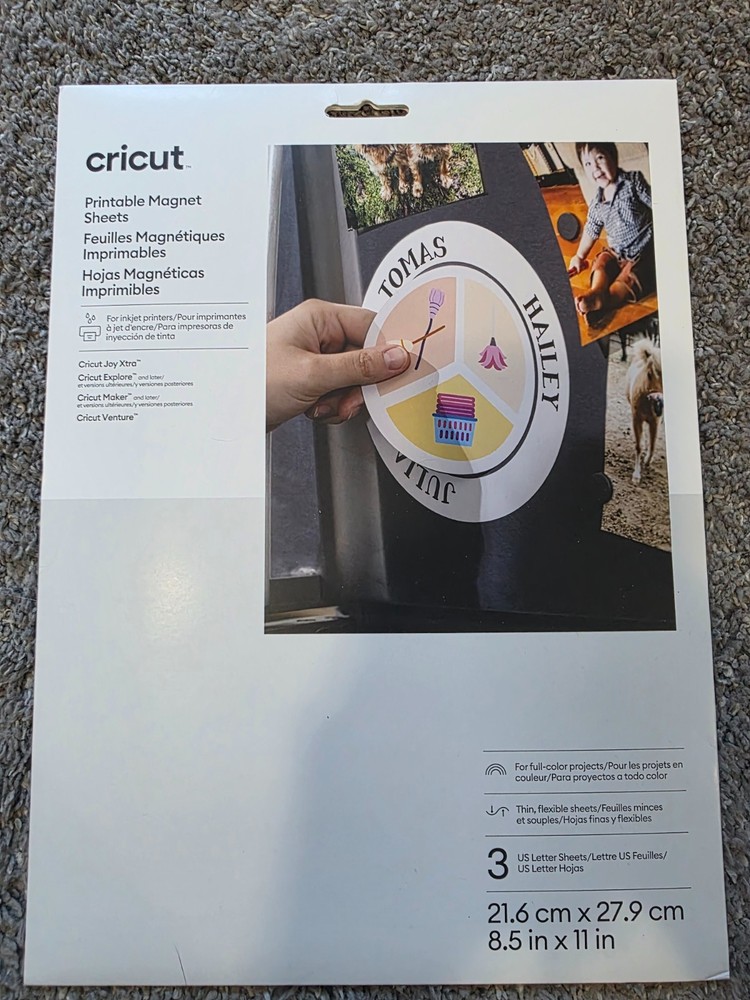 Cricut Printable Magnet Sheets, 3ct