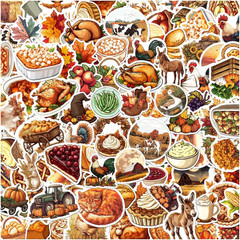 108Pcs Food Stickers Pack for Scrapbooking, Water Bottles, Laptops, and More