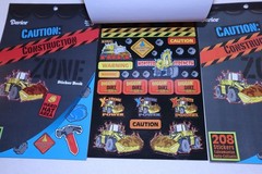 Lot of 9 Darice Sticker Books 5 Unique Assorted Themes Construction Vehicles Sea