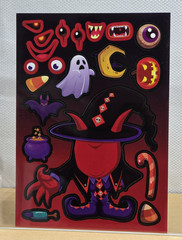 Halloween Make A Face Stickers Party Favors DIY Crafts 18 Sheets 6 Designs