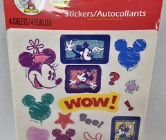 Hallmark Disney Mickey & Minnie Mouse Art Stickers 4 Sheets Sealed White