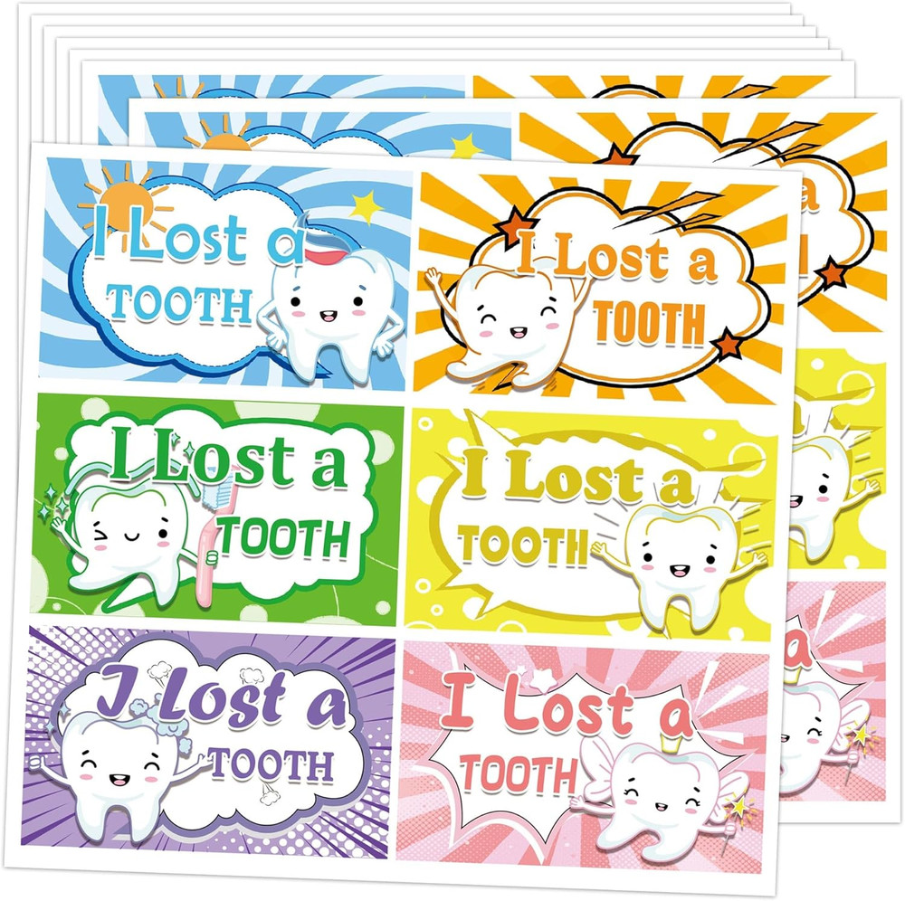 120 Pcs I Lost a Tooth Stickers 2.5 X 1.5 Inch for Tooth Fairy Kits