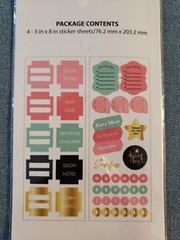 Pen+Gear 4 Sticker Sheets(3 in x 8 in/76.2 mm x 203.2 mm) 2 Different Styles|NEW