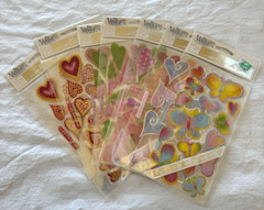 New Lot of 8 Vellum Stickers Sticko Hearts Butterfly Planner Valentine’s