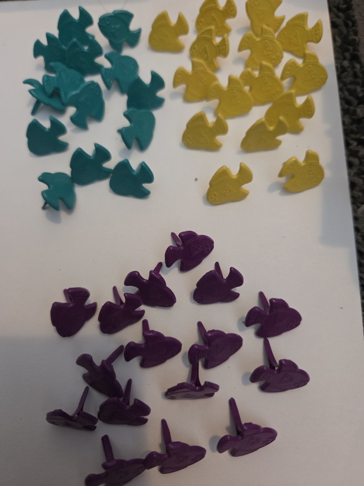 62pc Vintage Plastic Angel Fish Flatback Craft Shaker Card Scrapbook Charms Lot